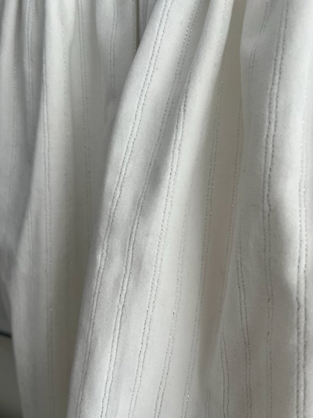 White Mini Dress w/ Silver Pinstripes - Picture 4 of 4